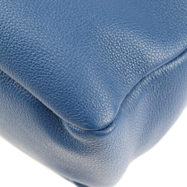 超美品 PRADA プラダ VITELLO DAINO トートバッグ 2VG092 レザー ブルー ヴィッテロダイノトート 三角ロゴ トライアングルロゴ