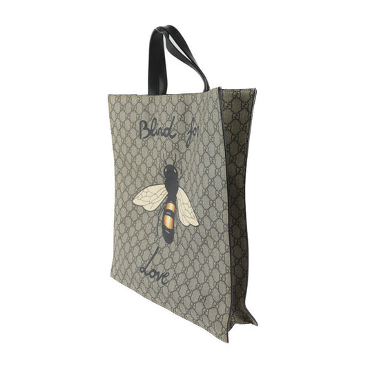 美品 GUCCI グッチ Bee Print ビープリント トートバッグ GGスプリーム トートバッグ 450950 PVC レザー ベージュ ブラウン ブラック 2WAY ショルダーバッグ 蜂