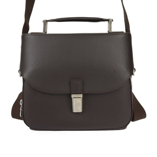 美品 LOUIS VUITTON ルイ ヴィトン チャーリー モノグラムグラセ ショルダーバッグ M46510 レザー カフェ シルバー金具 2WAY ハンドバッグ カメラバッグ ビトン