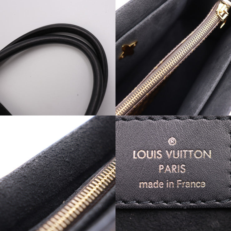 LOUIS VUITTON ルイ ヴィトン フラワー トート モノグラム ハンドバッグ M43550 PVC レザー ブラウン ブラック ゴールド金具 2WAY ショルダーバッグ ビトン カデナ