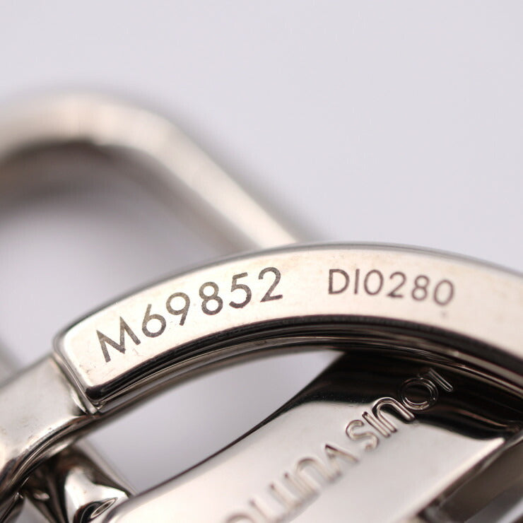 美品 LOUIS VUITTON ルイ ヴィトン ポルトクレ インクリュージョン キーホルダー M69852 メタル プラスチック シルバー ブルー LVサークル