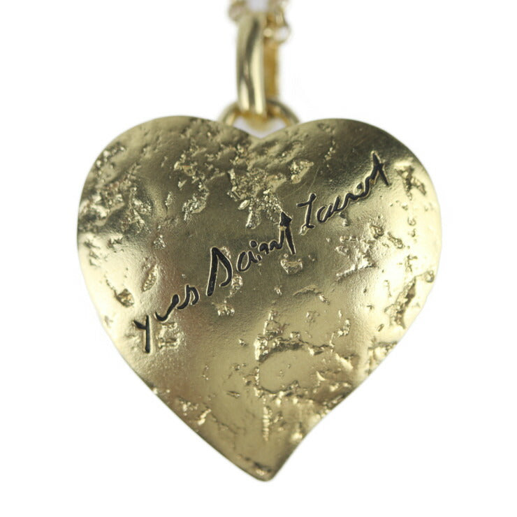 Beautiful SAINT LAURENT Saint Laurent heart motif necklace Necklace - K18 yellow gold Gold 2WAY brooch pendant Vintage logo YG 750