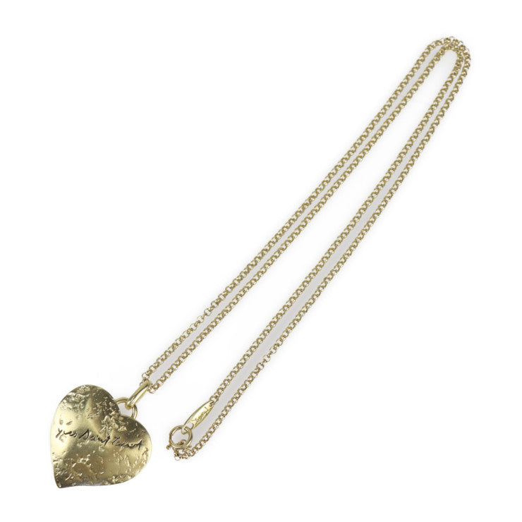 Beautiful SAINT LAURENT Saint Laurent heart motif necklace Necklace - K18 yellow gold Gold 2WAY brooch pendant Vintage logo YG 750