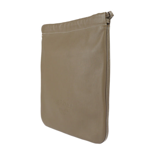 超美品 HERMES エルメス BRIDADO ブリダド ショルダーバッグ - エバーカラー エトゥープ シルバー金具 2WAY リュックサック 巾着型 D刻印 SELLIER