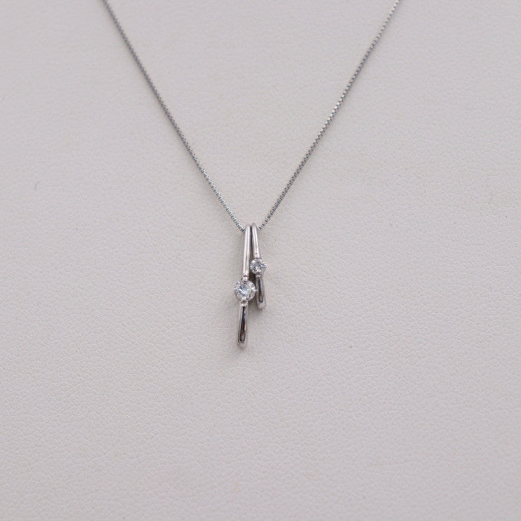 美品 no brand ノーブランド じゅえる花子 ネックレス 50202503 K18WG ダイヤモンド ホワイトゴールド デザインネックレス ダイヤモンド 0.06ct 0.033ct