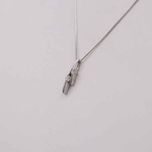 美品 no brand ノーブランド じゅえる花子 ネックレス 50202503 K18WG ダイヤモンド ホワイトゴールド デザインネックレス ダイヤモンド 0.06ct 0.033ct