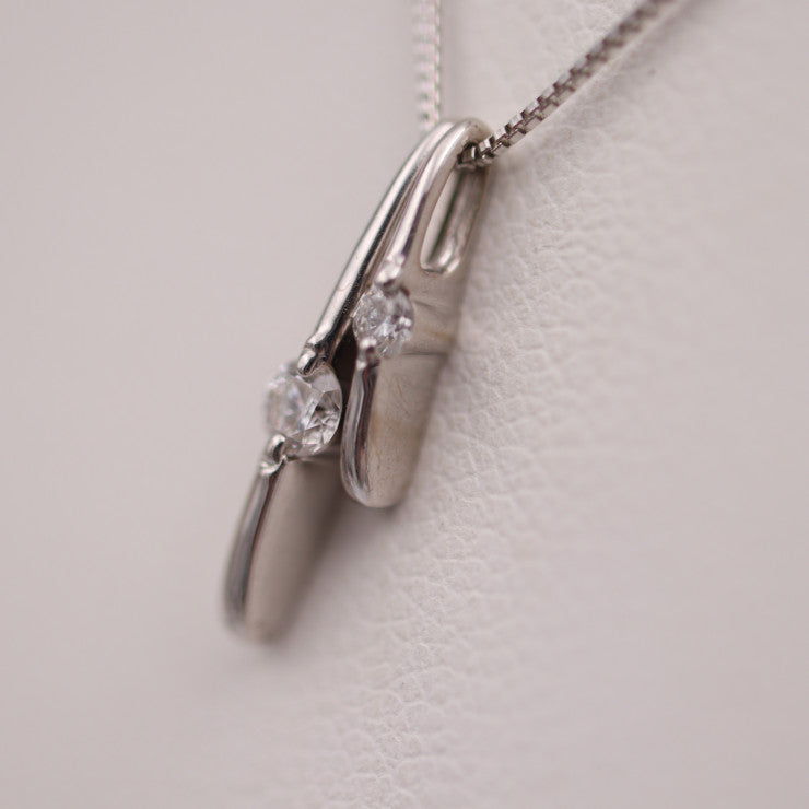 美品 no brand ノーブランド じゅえる花子 ネックレス 50202503 K18WG ダイヤモンド ホワイトゴールド デザインネックレス ダイヤモンド 0.06ct 0.033ct
