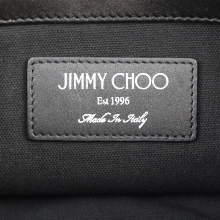 超美品 JIMMY CHOO ジミーチュウ MARLON マーロン リュック・デイパック - ナイロンキャンバス×レザー ブラック バックパック 巾着型 2WAY トートバッグ