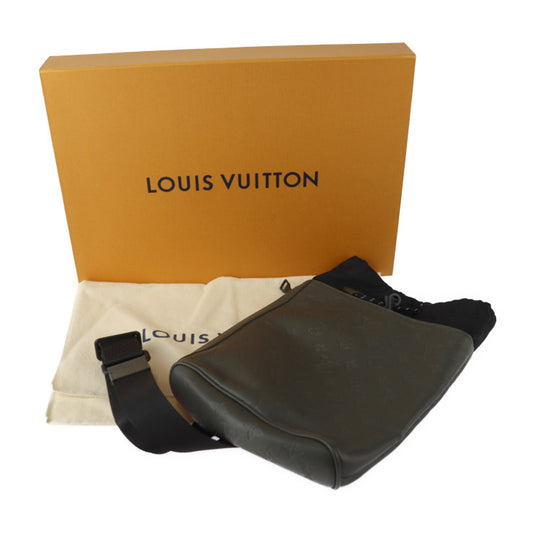 美品 LOUIS VUITTON ルイ ヴィトン チョークスリングバッグ モノグラムシャドウ ショルダーバッグ M44634 レザー カーキ ブラック クロスボディバッグ 巾着 ビトン