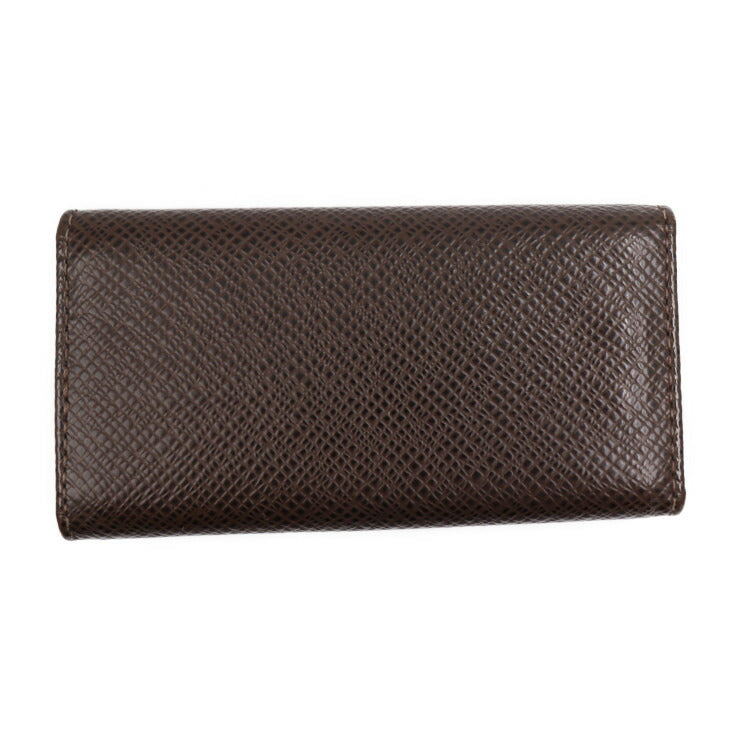 Beautiful Louis Vuitton Multicle 4 Key Case M30528 Taiga Grisli Silver Hardware 4-Row Vuitton
