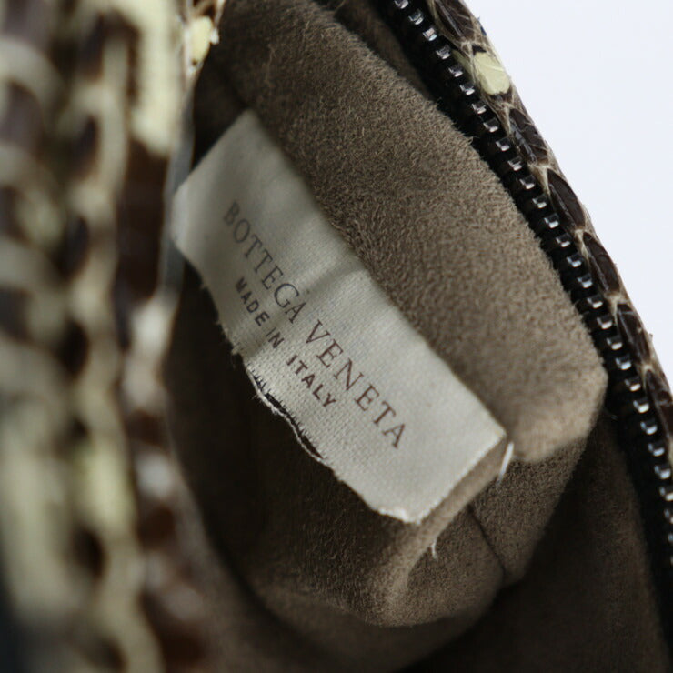 美品 BOTTEGAVENETA ボッテガヴェネタ バッグ ショルダーバッグ - パイソン ブラウン系 クリーム系 ポシェット