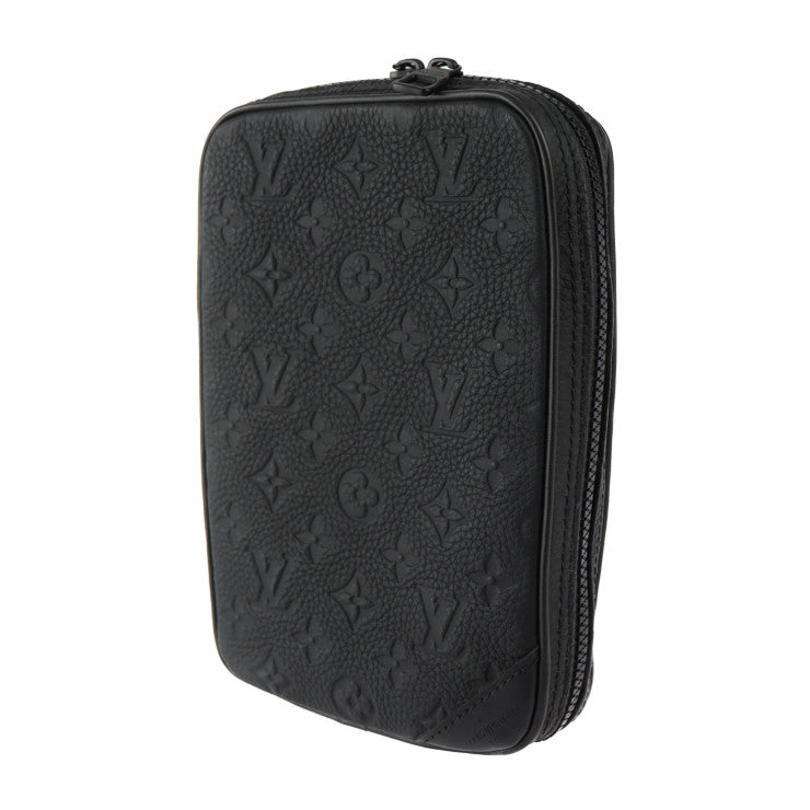 新古未使用展示品 LOUIS VUITTON ルイ ヴィトン ユティリティ サイドバッグ ショルダーバッグ M53298 トリヨンレザー ブラック オレンジ ボディバッグ ポーチ ビトン