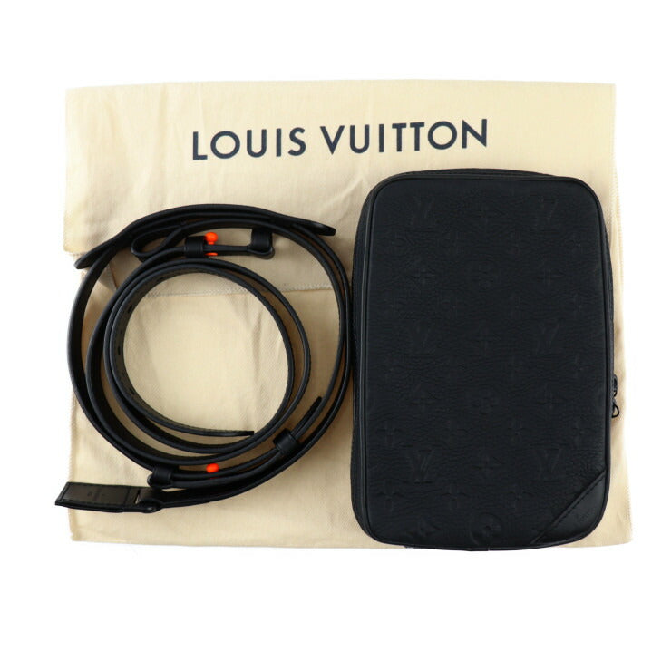 新古未使用展示品 LOUIS VUITTON ルイ ヴィトン ユティリティ サイドバッグ ショルダーバッグ M53298 トリヨンレザー ブラック オレンジ ボディバッグ ポーチ ビトン