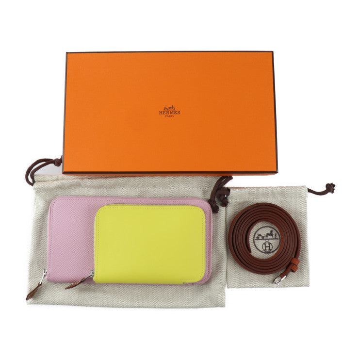 新古未使用展示品 HERMES エルメス ヌーヴォー トゥーゴー ショルダーバッグ ヴォーエプソン ヴォースイフト モーヴシルベストル ライム キュイーブル シルバー金具 ラウンドファスナー ウエストバッグ ウエストポーチ マルチケース 長財布 B刻印