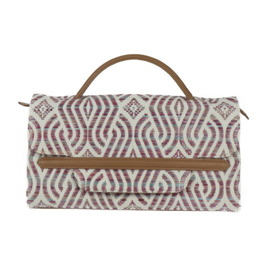 超美品 ZANELLATO ザネラート NINA ニーナ ハンドバッグ - キャンバス ストロー レザー マルチカラー ゴールド金具 2WAY ショルダーバッグ