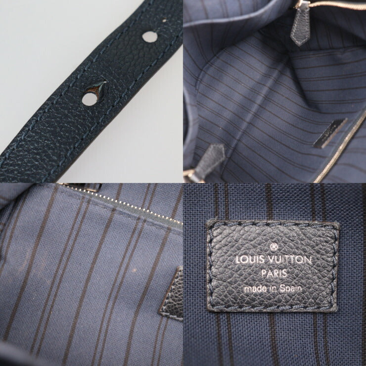 LOUIS VUITTON ルイ ヴィトン ソルボンヌ フラワーピンズ モノグラムアンプラント リュック・デイパック M43741 レザー メタリックインディゴブルー シルバー金具 バックパック ビトン