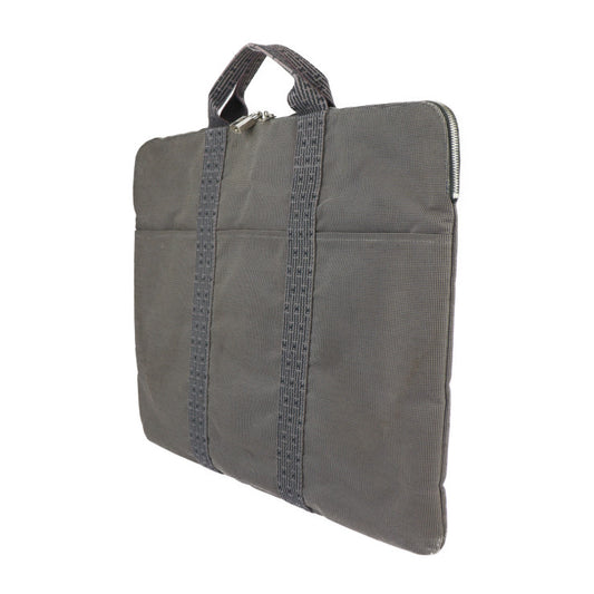 HERMES エルメス ポルトドキュマン エールライン ビジネスバッグ - キャンバス グレー シルバー金具 ブリーフケース ハンドバッグ