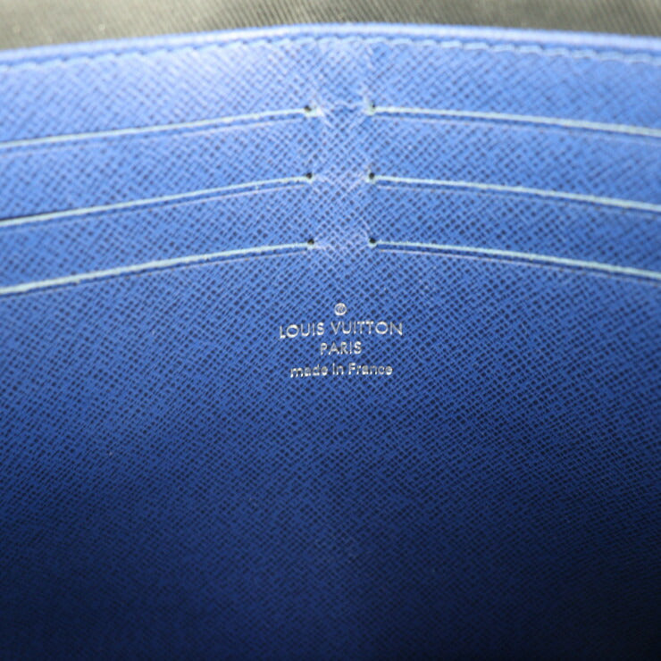 美品 LOUIS VUITTON ルイ ヴィトン ポシェット ヴォワヤージュMM タイガラマ セカンドバッグ M30423 モノグラムタイガラマ コバルト シルバー金具 クラッチバッグ ポーチ ビトン ブルー系