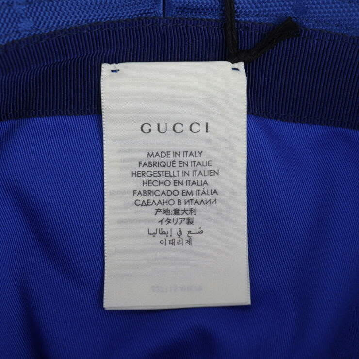 Brand new, unused, display item, GUCCI, bucket hat, Off the Grid hat, 627115, listed size L, GG nylon x leather, blue, beige, hat, Japan-exclusive color