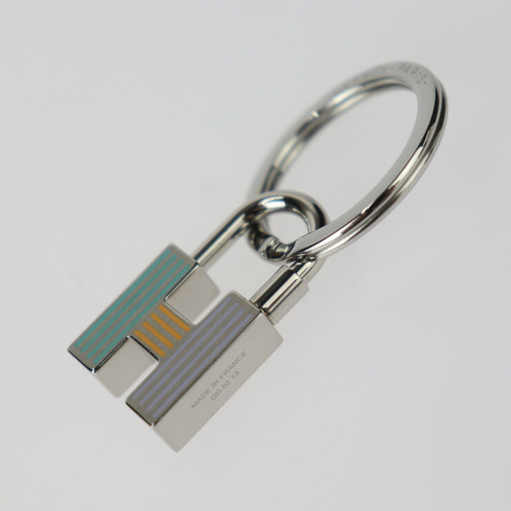 超美品 HERMES エルメス CADENAS QUIZZ RAINBOW カデナ クイズ レインボー キーホルダー - メタル シルバー マルチカラー バッグチャーム キーリング パラディウム ラッカー