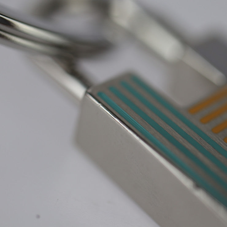超美品 HERMES エルメス CADENAS QUIZZ RAINBOW カデナ クイズ レインボー キーホルダー - メタル シルバー マルチカラー バッグチャーム キーリング パラディウム ラッカー