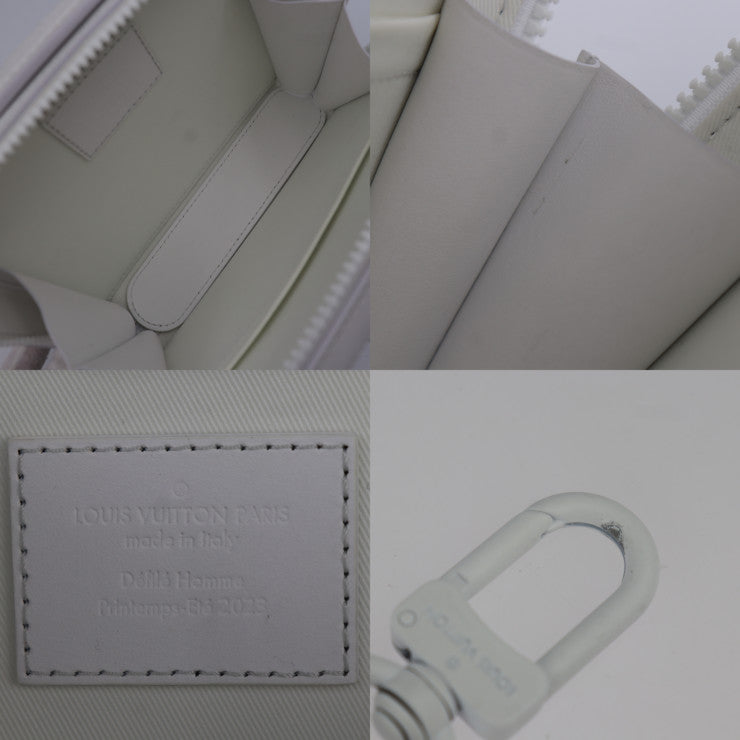 美品 LOUIS VUITTON ルイ ヴィトン ハンドル・ソフトトランク LVオーナメント ショルダーバッグ M21833 カーフレザー ブロン ホワイト系 2WAY ハンドバッグ モノグラム ビトン