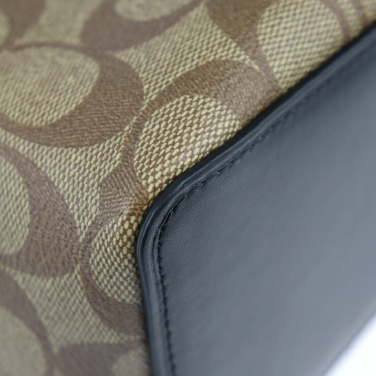 新品未使用展示品 COACH コーチ タウン バケットバッグ シグネチャー ハンドバッグ 91512 PVC レザー ベージュ系 ブラック ゴールド金具 2WAY ショルダーバッグ