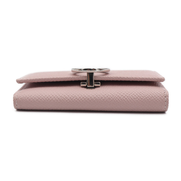 超美品 BVLGARI ブルガリ ブルガリブルガリ キーケース 30424 グレインレザー ライトピンク シルバー金具 ロゴクリップ 6連