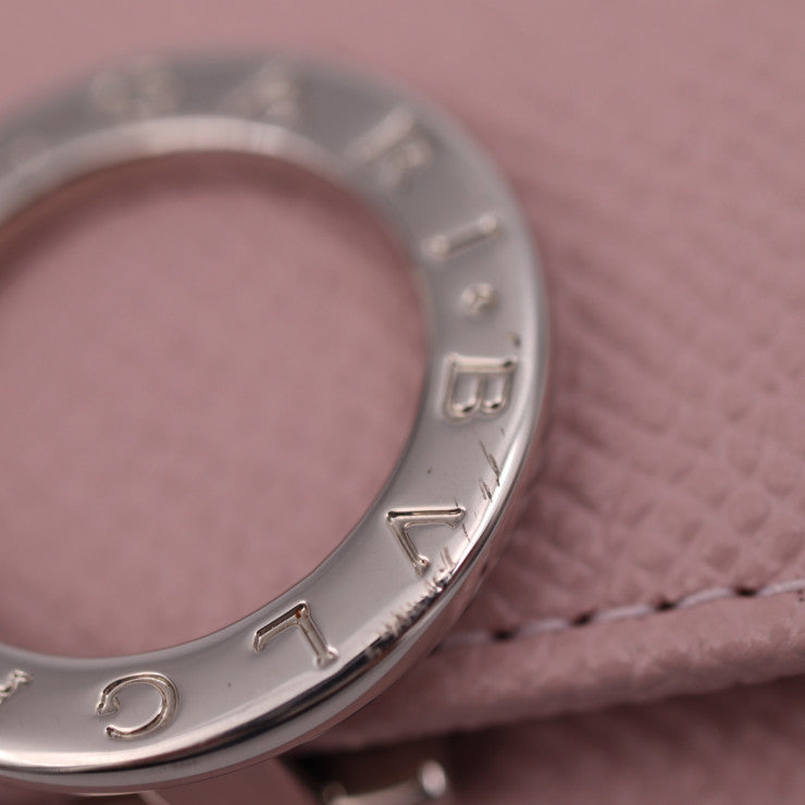 超美品 BVLGARI ブルガリ ブルガリブルガリ キーケース 30424 グレインレザー ライトピンク シルバー金具 ロゴクリップ 6連