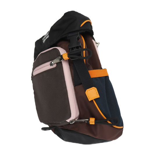 新古未使用展示品 BURBERRY バーバリー ML LEO NB0 110985 A1201 レオ ボディバッグ 8017099 ナイロン COFFEE ブラウン×ブラック×ピンク×オレンジ シルバー金具 ショルダーバッグ