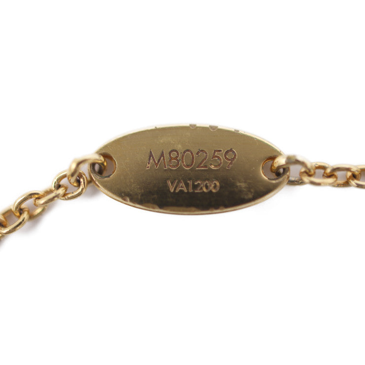美品 LOUIS VUITTON ルイ ヴィトン コリエ L TO V ネックレス M80259 メタル マザーオブパール ゴールド サークルロゴ ビトン
