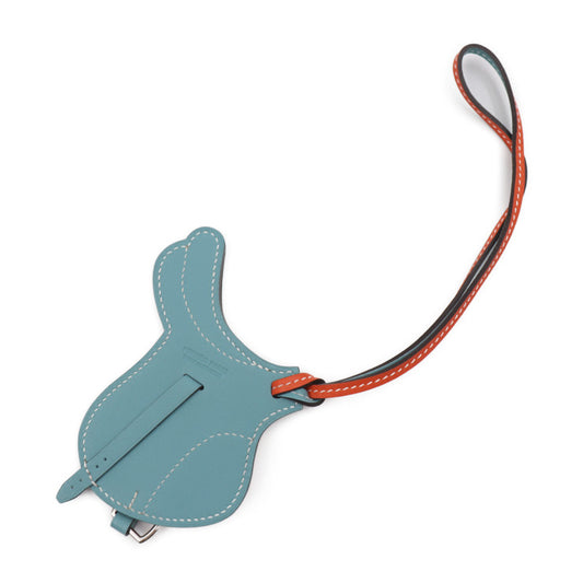 超美品 HERMES エルメス パドック セル その他小物 - ヴォースイフト オレンジポピー ブルーサンシール バッグチャーム 鞍モチーフ