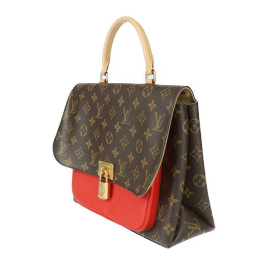超美品 LOUIS VUITTON ルイ ヴィトン マリニャン モノグラム ハンドバッグ M44286 PVC レザー ブラウン コクリコ ゴールド金具 2WAY ショルダーバッグ ビトン レッド系