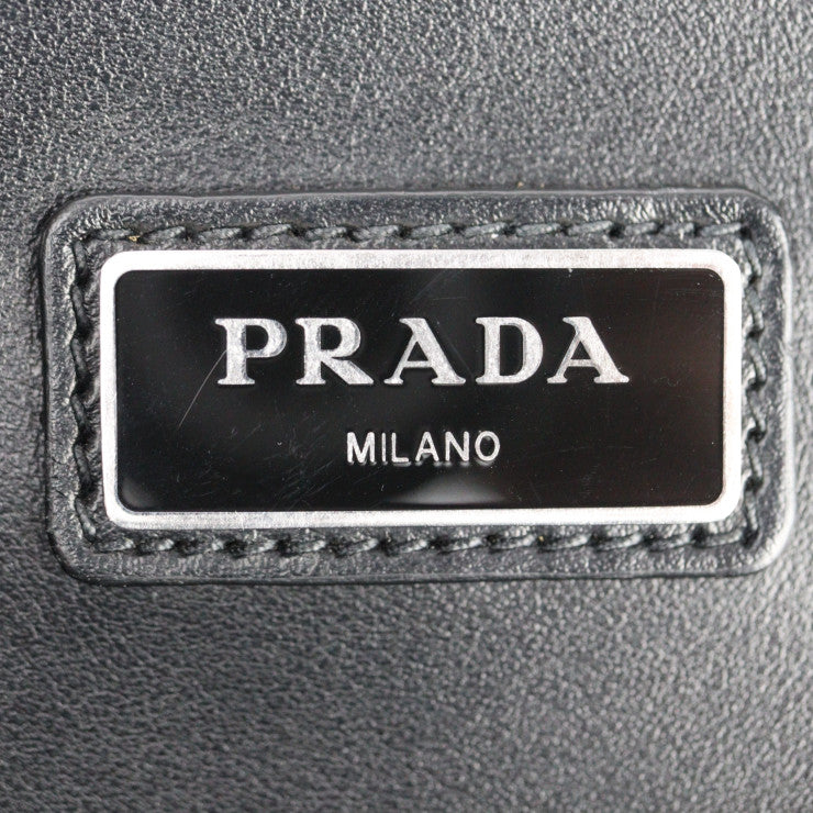 PRADA プラダ ドキュメントケース SAFFIANO TRAVEL サフィアーノトラベル セカンドバッグ 2VN003 レザー ブラック ブルー シルバー金具 L字ファスナー クラッチバッグ ポーチ