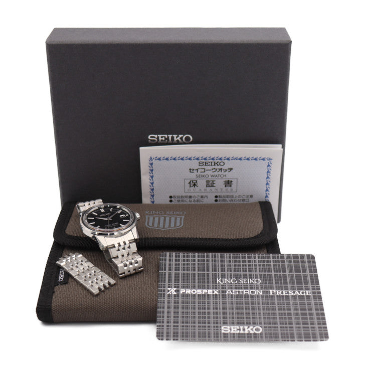 新古未使用展示品 SEIKO セイコー キングセイコー オートマチック 腕時計 6L35-00G0 SDKA007 ステンレススチール シルバー ブラック文字盤 自動巻き デイト