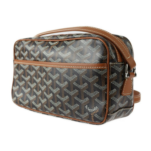 美品 GOYARD ゴヤール カップヴェールPM ショルダーバッグ - PVC レザー ブラック ブラウン シルバー金具 クロスボディ ポシェット ポーチ