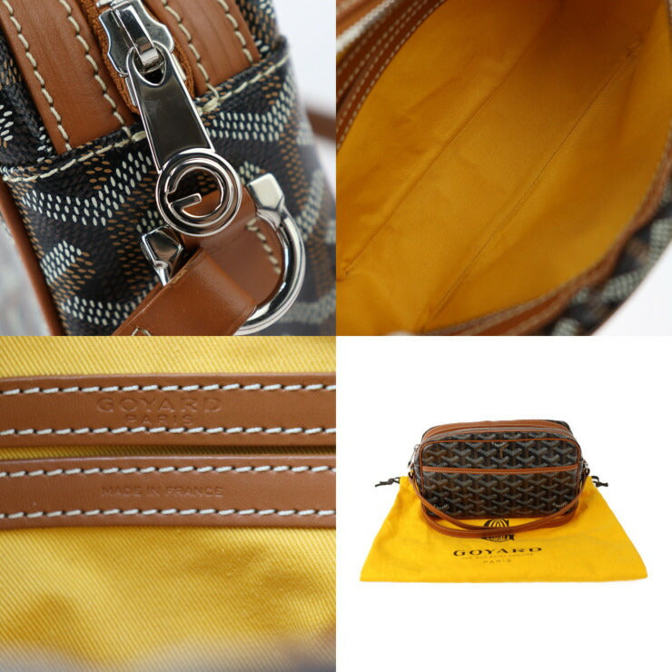 美品 GOYARD ゴヤール カップヴェールPM ショルダーバッグ - PVC レザー ブラック ブラウン シルバー金具 クロスボディ ポシェット ポーチ