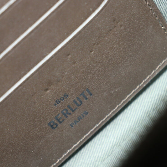 美品 Berluti ベルルッティ TIRIWA ティリワ カリグラフィー セカンドバッグ 135270 スクリット ヴェネチアンレザー ブラウン レザーオールインワン クラッチバッグ