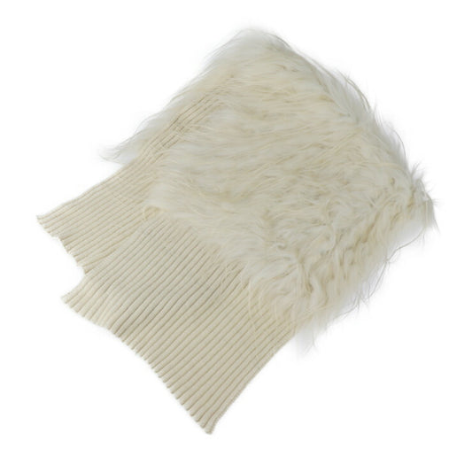 美品 Chloe クロエ マフラー マフラー 11AFE03-11A212 ウール ラクーンファー PALE YELLOW クリーム ストール