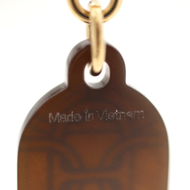 超美品 HERMES エルメス シェーヌダンクル PM ピアス - メタル バッファローホーン ゴールド ブラウン 耳飾り