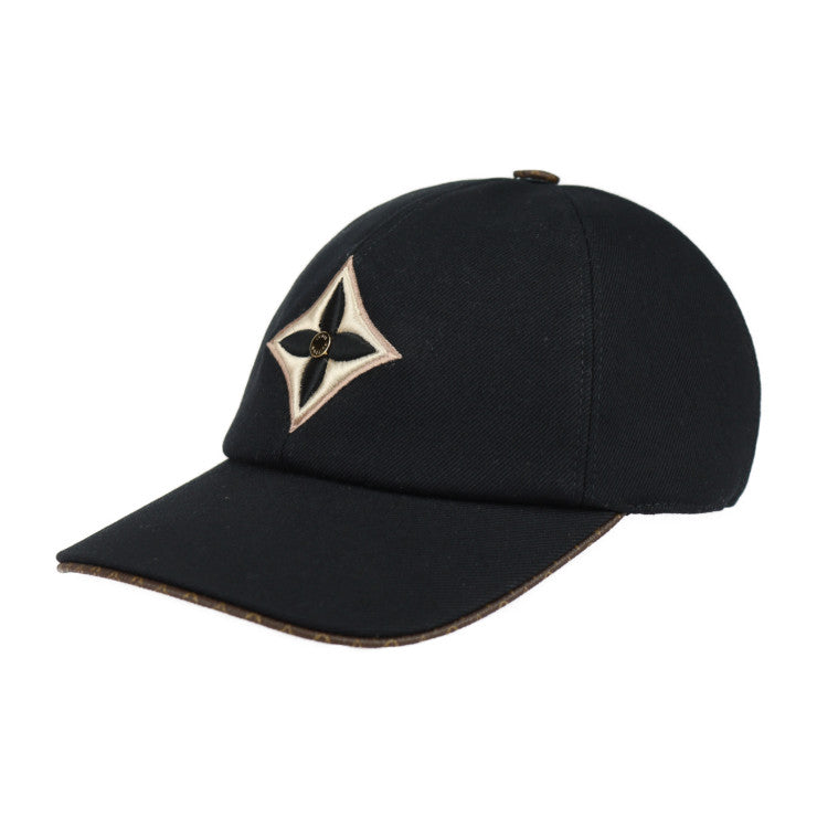 Very good condition LOUIS VUITTON Louis Vuitton cap LV day cap cap M77807 100% cotton x Monogram canvas x leather black hat Vuitton