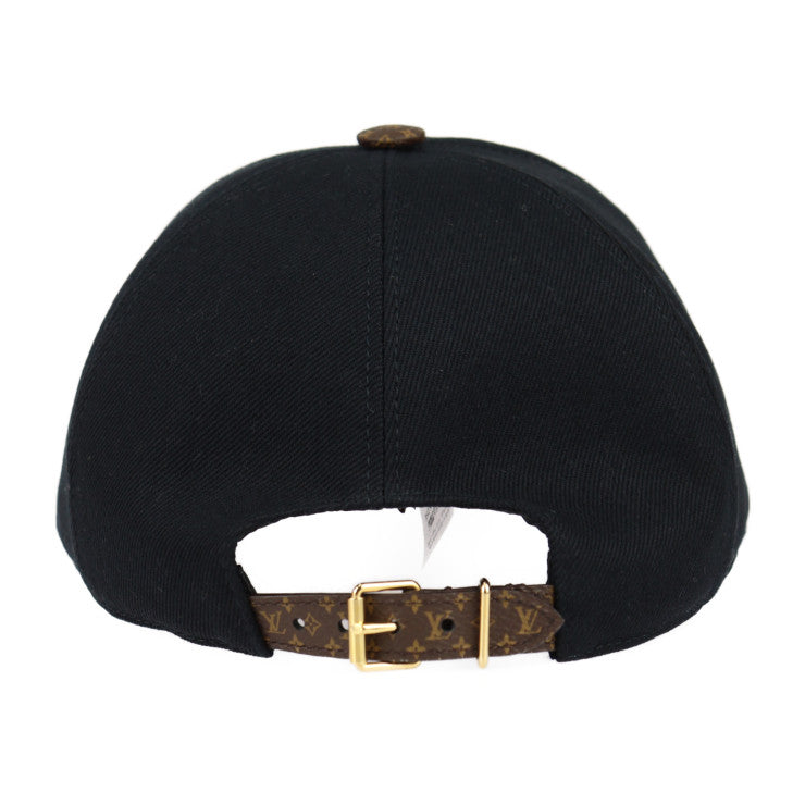 Very good condition LOUIS VUITTON Louis Vuitton cap LV day cap cap M77807 100% cotton x Monogram canvas x leather black hat Vuitton