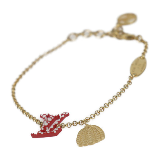 超美品 LOUIS VUITTON ルイ ヴィトン ブラスレ・LV アイコニック インフィニティ ドット LV×YK 草間彌生コラボ ブレスレット M0970A メタル ゴールド レッド ホワイト ビトン