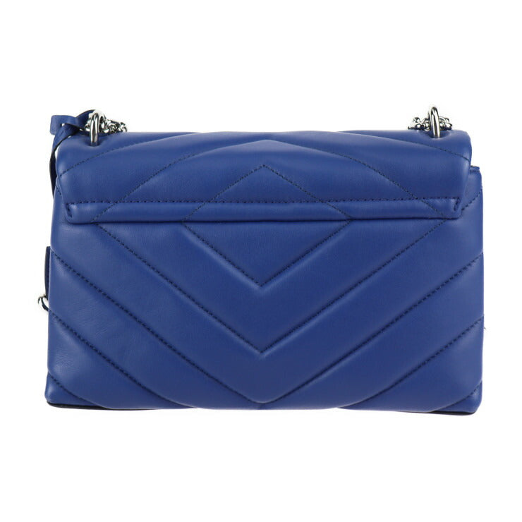 超美品 Michael Kors マイケルコース CECE ミディアム キルティングレザー コンバーチブル ショルダーバッグ 30T9S0EL8L ラムレザー ブルー シルバー金具 フラップ チェーン