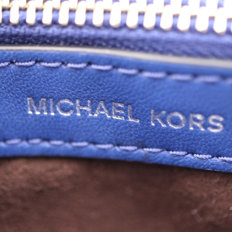 超美品 Michael Kors マイケルコース CECE ミディアム キルティングレザー コンバーチブル ショルダーバッグ 30T9S0EL8L ラムレザー ブルー シルバー金具 フラップ チェーン