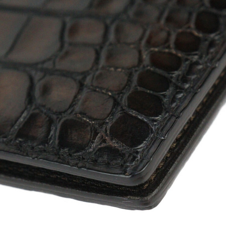 Beautiful Berluti JAGUA Card Case - Alligator Brown Bi-fold Business Card Holder Crocodile