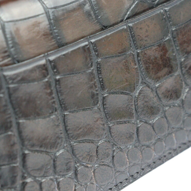 Beautiful Berluti JAGUA Card Case - Alligator Brown Bi-fold Business Card Holder Crocodile