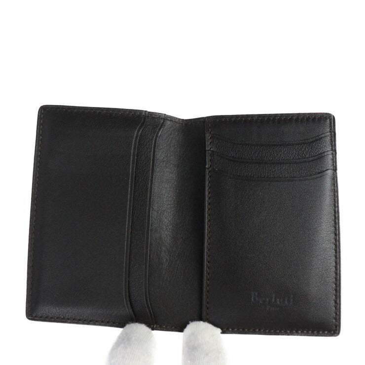Beautiful Berluti JAGUA Card Case - Alligator Brown Bi-fold Business Card Holder Crocodile