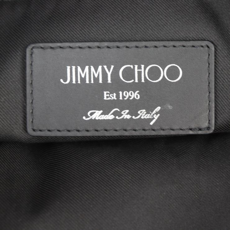 美品 JIMMY CHOO ジミーチュウ フィッツロイ リュック・デイパック - ナイロン レザー ブラック バックパック