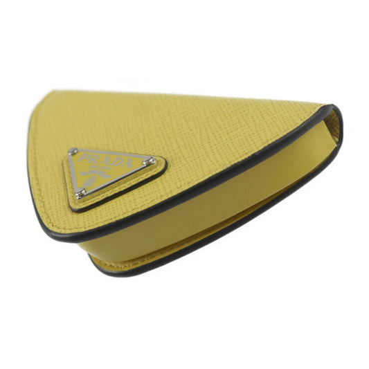 新品未使用展示品 PRADA プラダ 小銭入れ コインケース 2MM004 サフィアーノレザー SOLE イエロー系 三角ロゴ